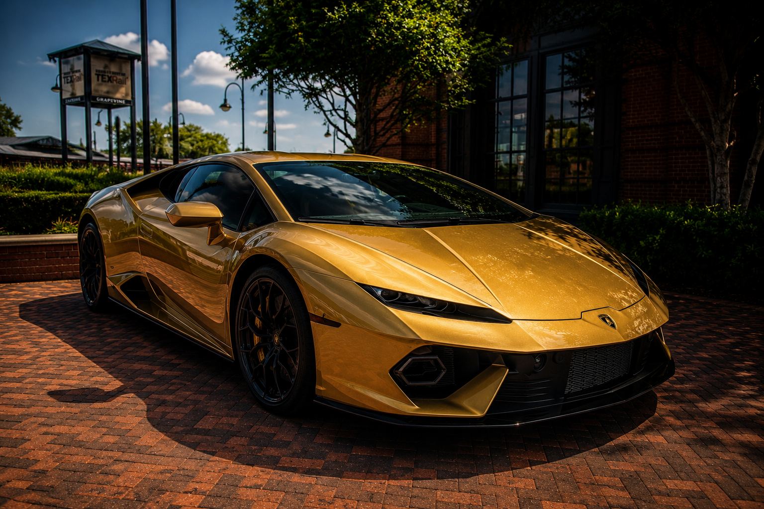 Gold Lamborghini after an exterior detail