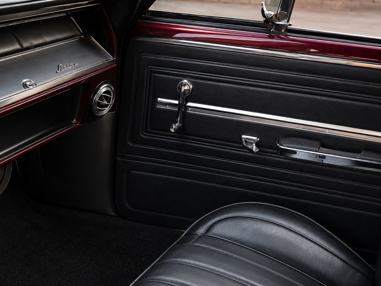 Restored classic car interior after detailing